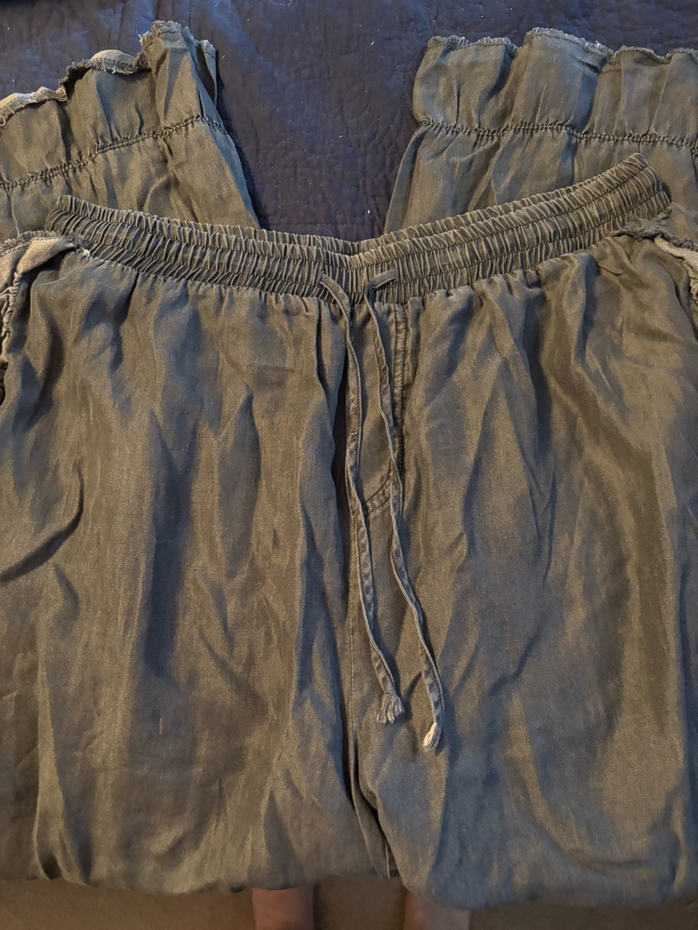 Casual Drawstring Elastic Waist Pants — Olive Green
